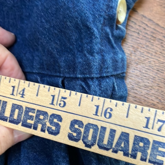 Vintage LLBean denim blue maxi jumper 16-16.5” waist. Buttons down both sides. - Picture 5 of 5